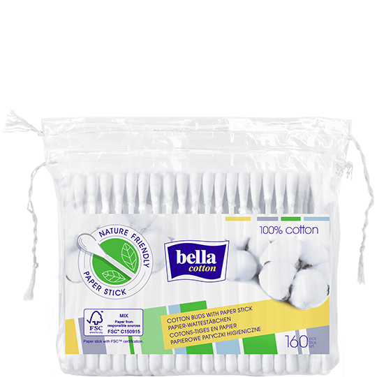 bella Cotton fültisztító pálcika papírszárral